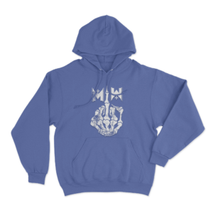 MIW Skull Middle Finger Unisex Hoodie Blue