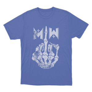 MIW Skull Middle Finger Unisex T Shirt Blue